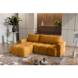 Fumo Komfortowa sofa narożna pikowana Tkanina Onega 19